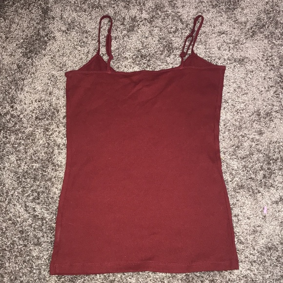 This tank top is a Burgundy/Maroon color it is a size small and the brand is SO. - Picture 2 of 2